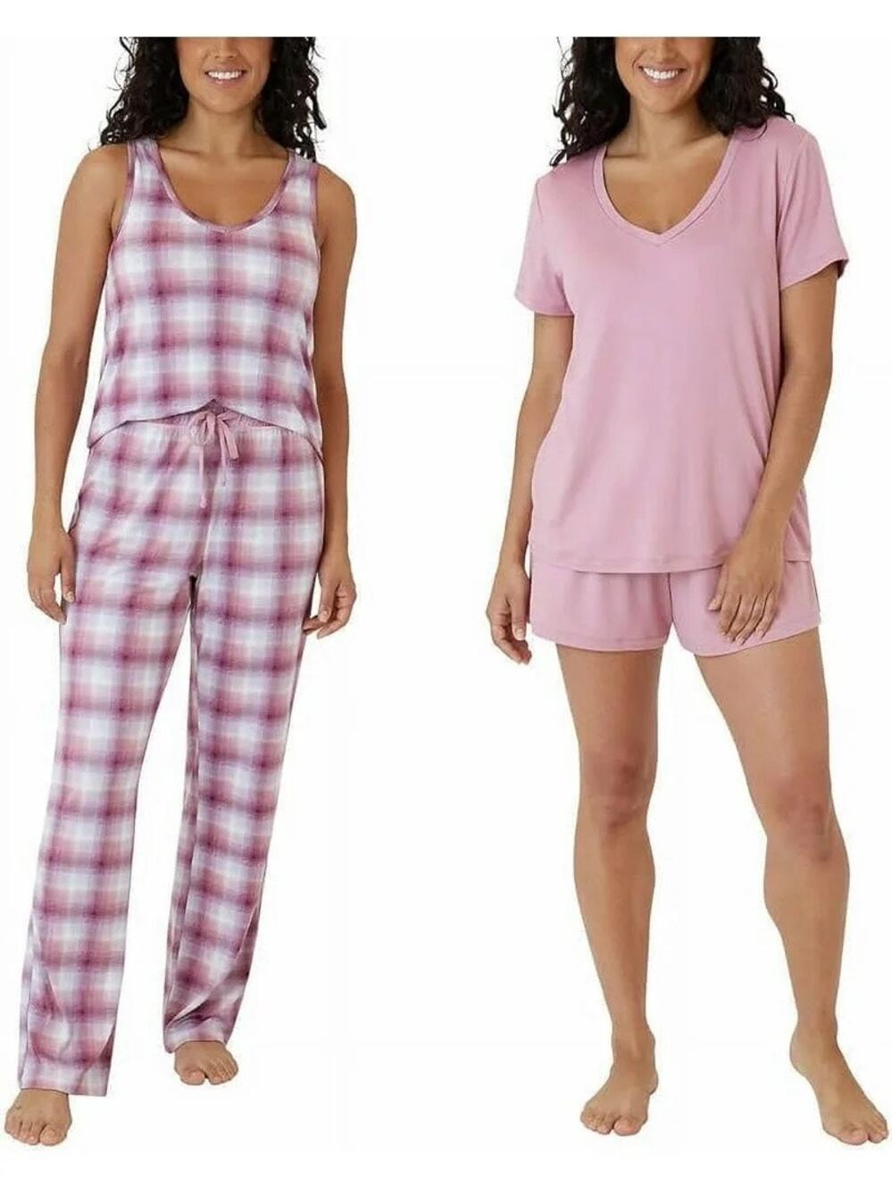 Eddie Bauer Women's Stretch Breathable 4 Piece Sleep Set/Pajamas Tea Rose Size S